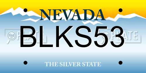 BLKS53 Nevada License Plate