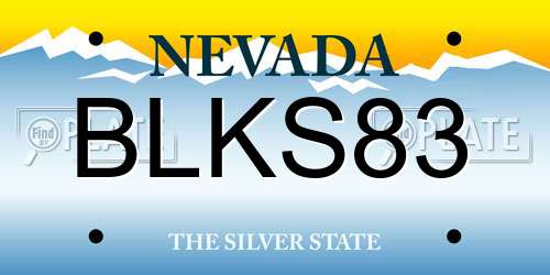 BLKS83 Nevada License Plate
