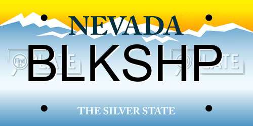 BLKSHP Nevada License Plate