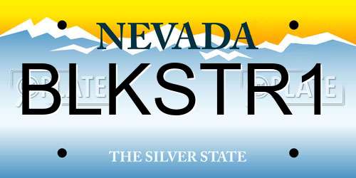BLKSTR1 Nevada License Plate