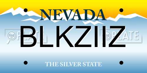 BLKZIIZ Nevada License Plate