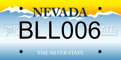 BLL006 Nevada License Plate