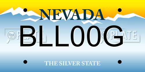 BLL00G Nevada License Plate