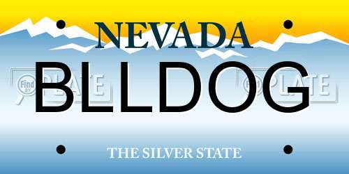 BLLDOG Nevada License Plate