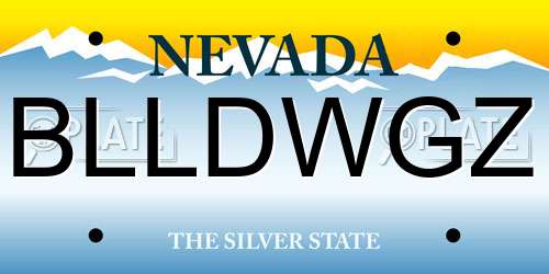 BLLDWGZ Nevada License Plate