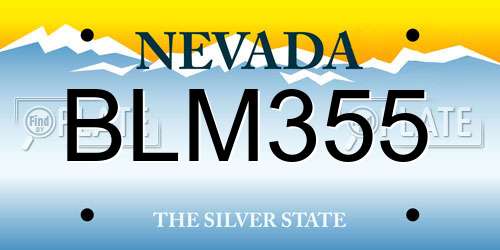 BLM355 Nevada License Plate