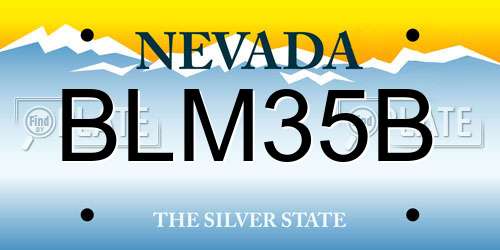 BLM35B Nevada License Plate