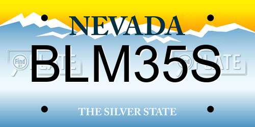 BLM35S Nevada License Plate