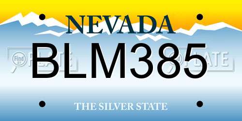 BLM385 Nevada License Plate