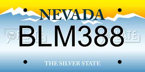 BLM388 Nevada License Plate