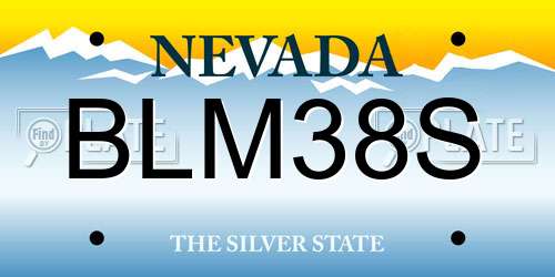 BLM38S Nevada License Plate