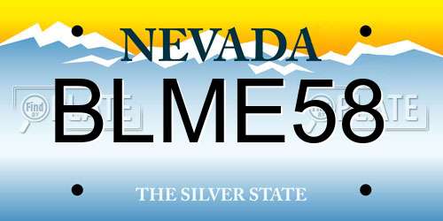 BLME58 Nevada License Plate