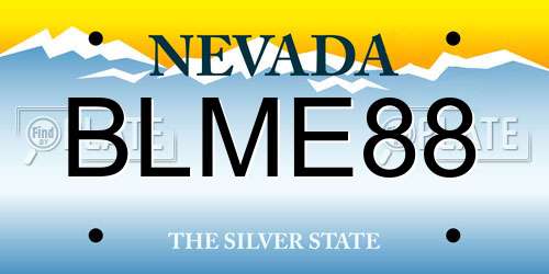 BLME88 Nevada License Plate