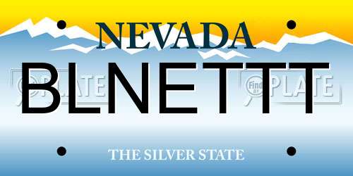 BLNETTT Nevada License Plate