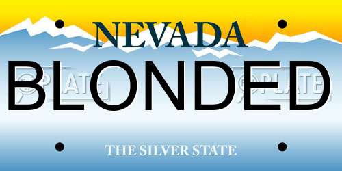 BLONDED Nevada License Plate