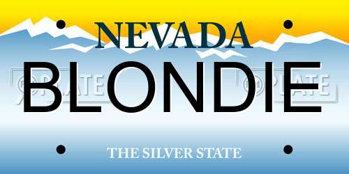 BLONDIE Nevada License Plate