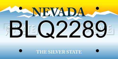 BLQ2289 Nevada License Plate