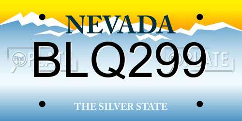 BLQ299 Nevada License Plate