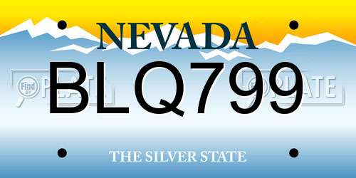 BLQ799 Nevada License Plate