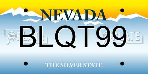 BLQT99 Nevada License Plate
