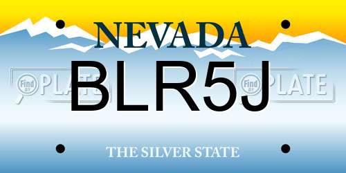 BLR5J Nevada License Plate