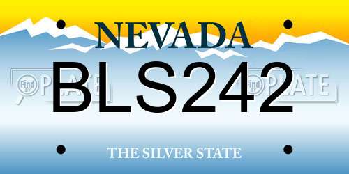 BLS242 Nevada License Plate