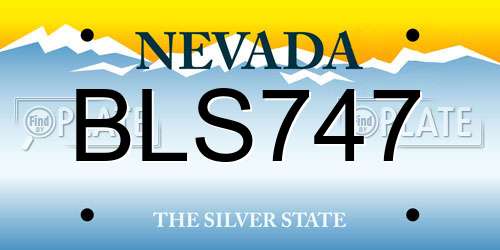 BLS747 Nevada License Plate