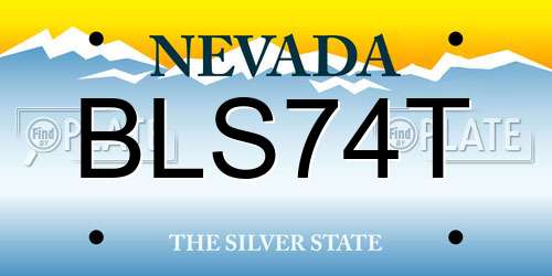 BLS74T Nevada License Plate