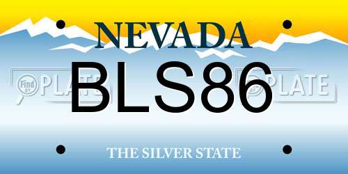 BLS86 Nevada License Plate