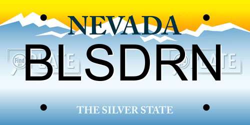 BLSDRN Nevada License Plate