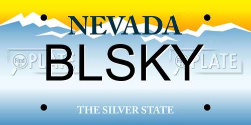 BLSKY Nevada License Plate