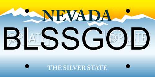 BLSSGOD Nevada License Plate