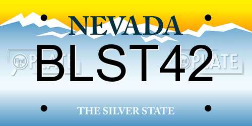 BLST42 Nevada License Plate
