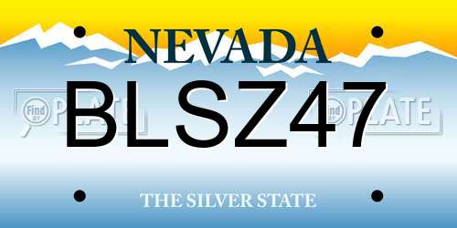 BLSZ47 Nevada License Plate