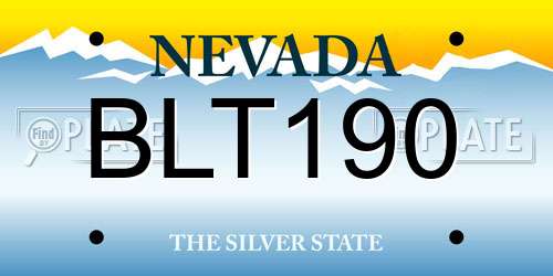 BLT190 Nevada License Plate