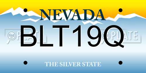 BLT19Q Nevada License Plate