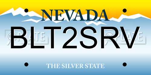 BLT2SRV Nevada License Plate