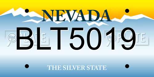 BLT5019 Nevada License Plate