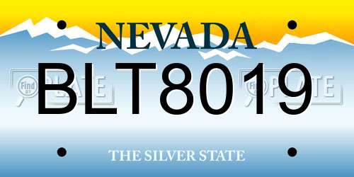 BLT8019 Nevada License Plate