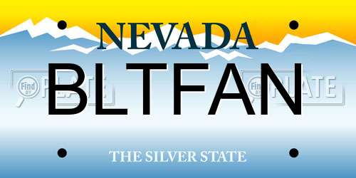 BLTFAN Nevada License Plate