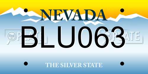 BLU063 Nevada License Plate