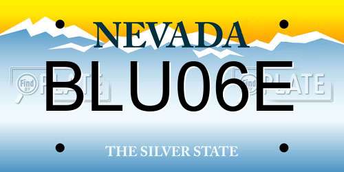 BLU06E Nevada License Plate