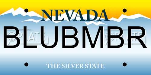 BLUBMBR Nevada License Plate