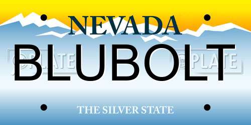 BLUBOLT Nevada License Plate