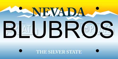 BLUBROS Nevada License Plate