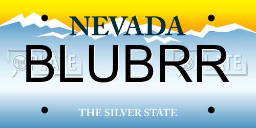 BLUBRR Nevada License Plate