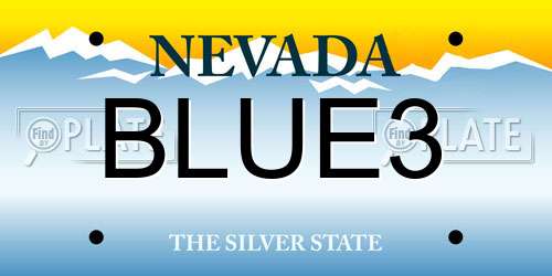 BLUE3 Nevada License Plate