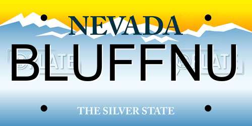 BLUFFNU Nevada License Plate
