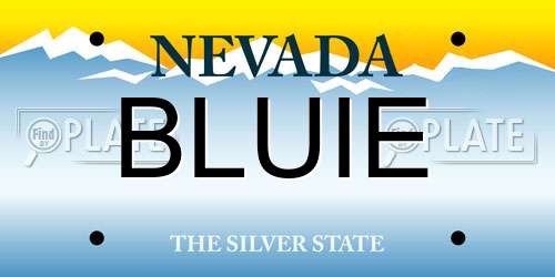 BLUIE Nevada License Plate