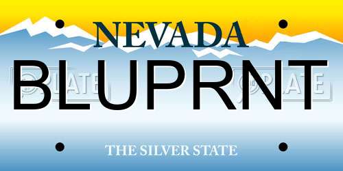 BLUPRNT Nevada License Plate
